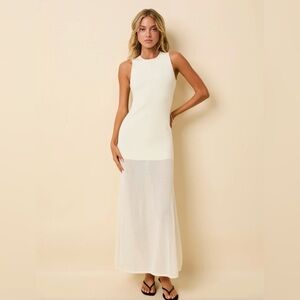 SOLID & STRIPED Cream Sleeveless Maxi Dress